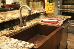 hammered copper sink photo